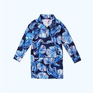 Lilly Pulitzer Girls Mini Skipper Dress in Bright Navy In Reel Life XS 2-3